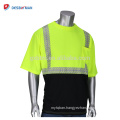 2018 New Fashionable 100% Polyester Birdseye Mesh T-shirts High Visibility Breathable Reflective Work Shirt With Pocket